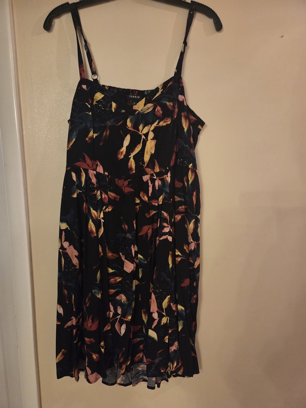 Torrid Black Floral Spaghetti Strap Dress